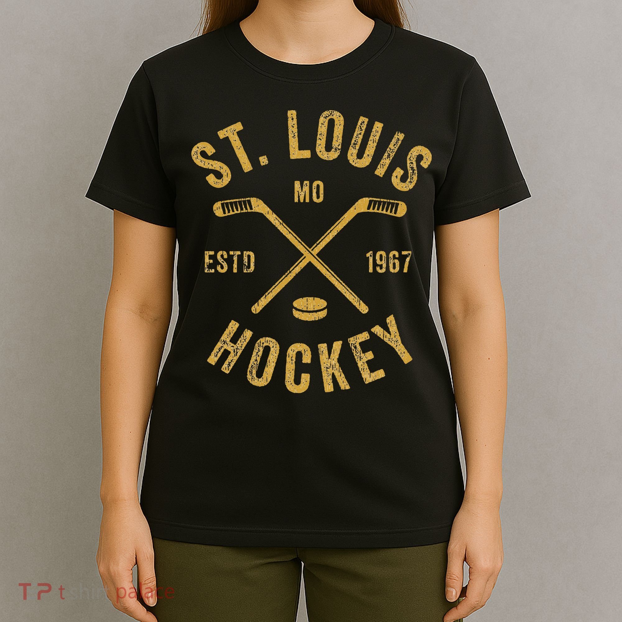 St. Louis Ice Hockey Hoodie Crossed Sticks T-Shirt