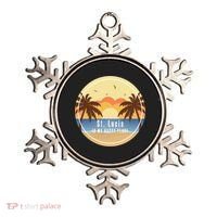 St Lucia Is My Happy Place Fun Beach Vacation Palm Trees Su Meaningful Gift Ornament thumb 0