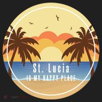 St Lucia Is My Happy Place Fun Beach Vacation Palm Trees Su Meaningful Gift Golf Towel thumb 3