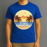 St Lucia Is My Happy Place Fun Beach Vacation Palm Trees Su Meaningful Gift T-Shirt thumb 3
