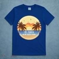 St Lucia Is My Happy Place Fun Beach Vacation Palm Trees Su Meaningful Gift T-Shirt thumb 5