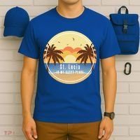 St Lucia Is My Happy Place Fun Beach Vacation Palm Trees Su Meaningful Gift T-Shirt thumb 6