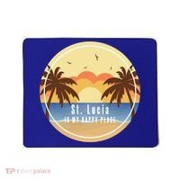 St Lucia Is My Happy Place Fun Beach Vacation Palm Trees Su Meaningful Gift Mousepad thumb 0