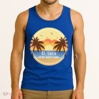 St Lucia Is My Happy Place Fun Beach Vacation Palm Trees Su Meaningful Gift Tank Top thumb 3