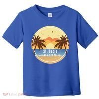 St Lucia Is My Happy Place Fun Beach Vacation Palm Trees Su Meaningful Gift Toddler T-Shirt thumb 0