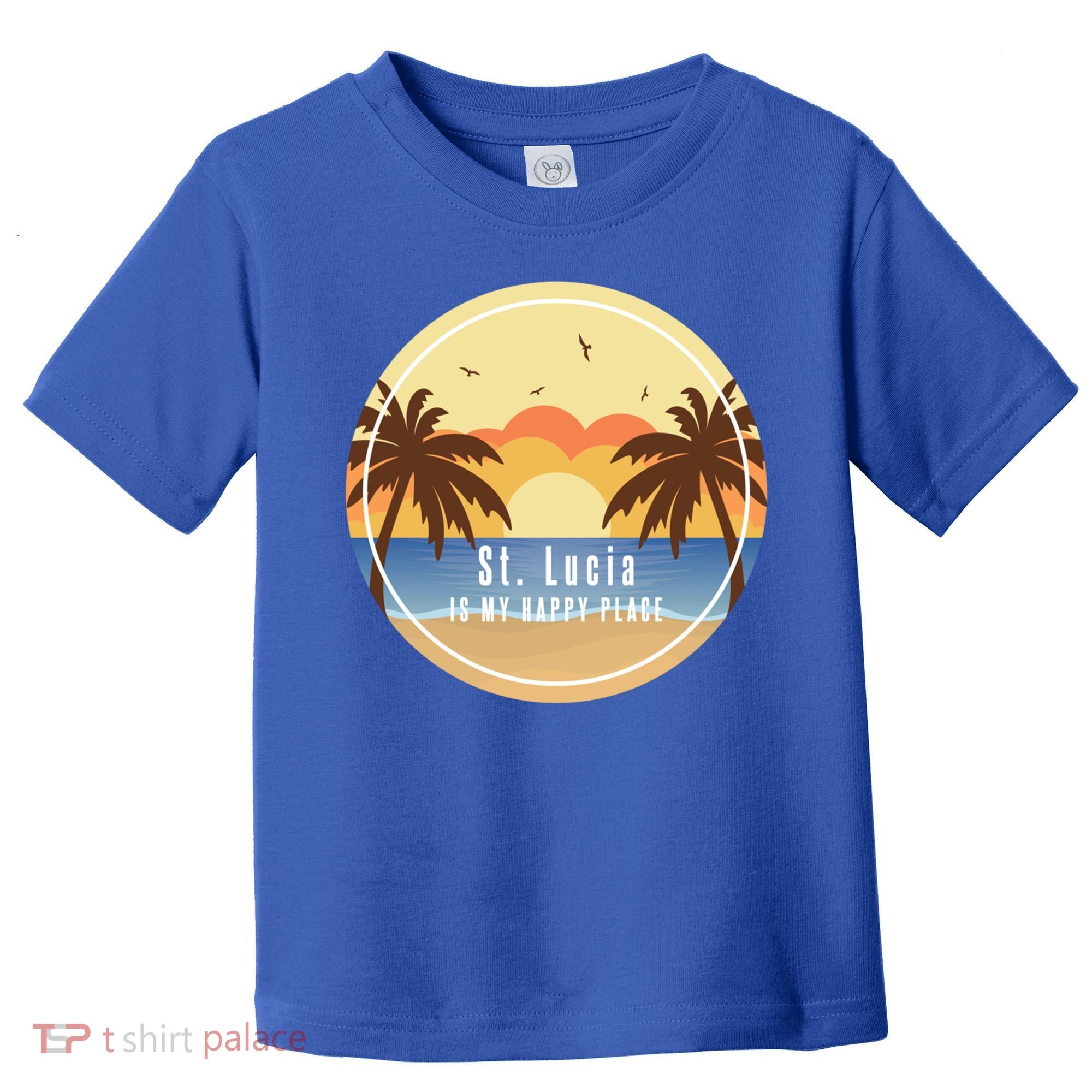 St Lucia Is My Happy Place Fun Beach Vacation Palm Trees Su Meaningful Gift Toddler T-Shirt