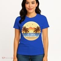 St Lucia Is My Happy Place Fun Beach Vacation Palm Trees Su Meaningful Gift Women's T-Shirt thumb 4