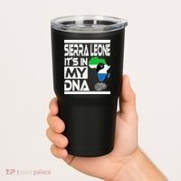 Sierra Leone Its In My DNA With Flag Africa Map Raised Fist Tumbler thumb 2