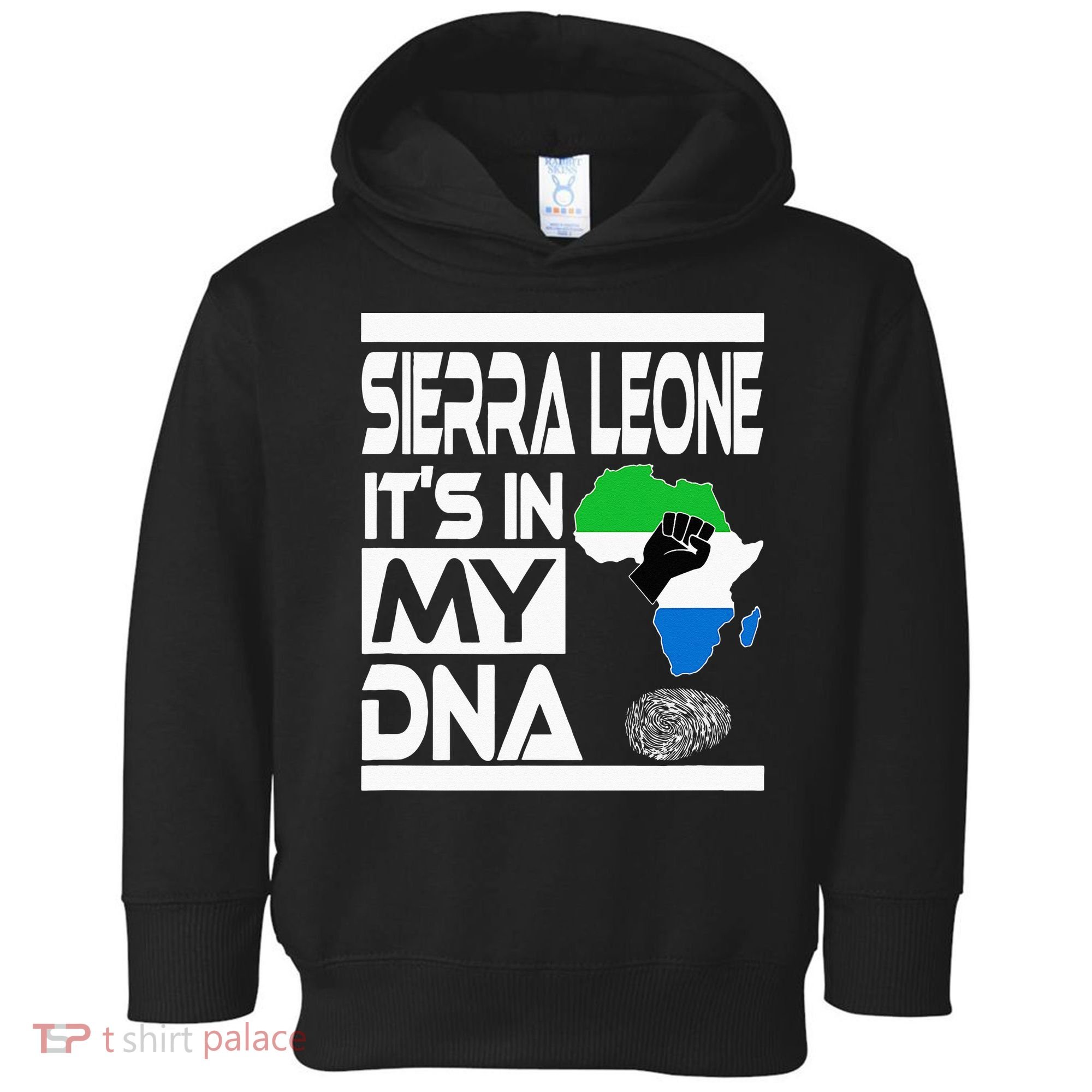 Sierra Leone Its In My DNA With Flag Africa Map Raised Fist Toddler Hoodie