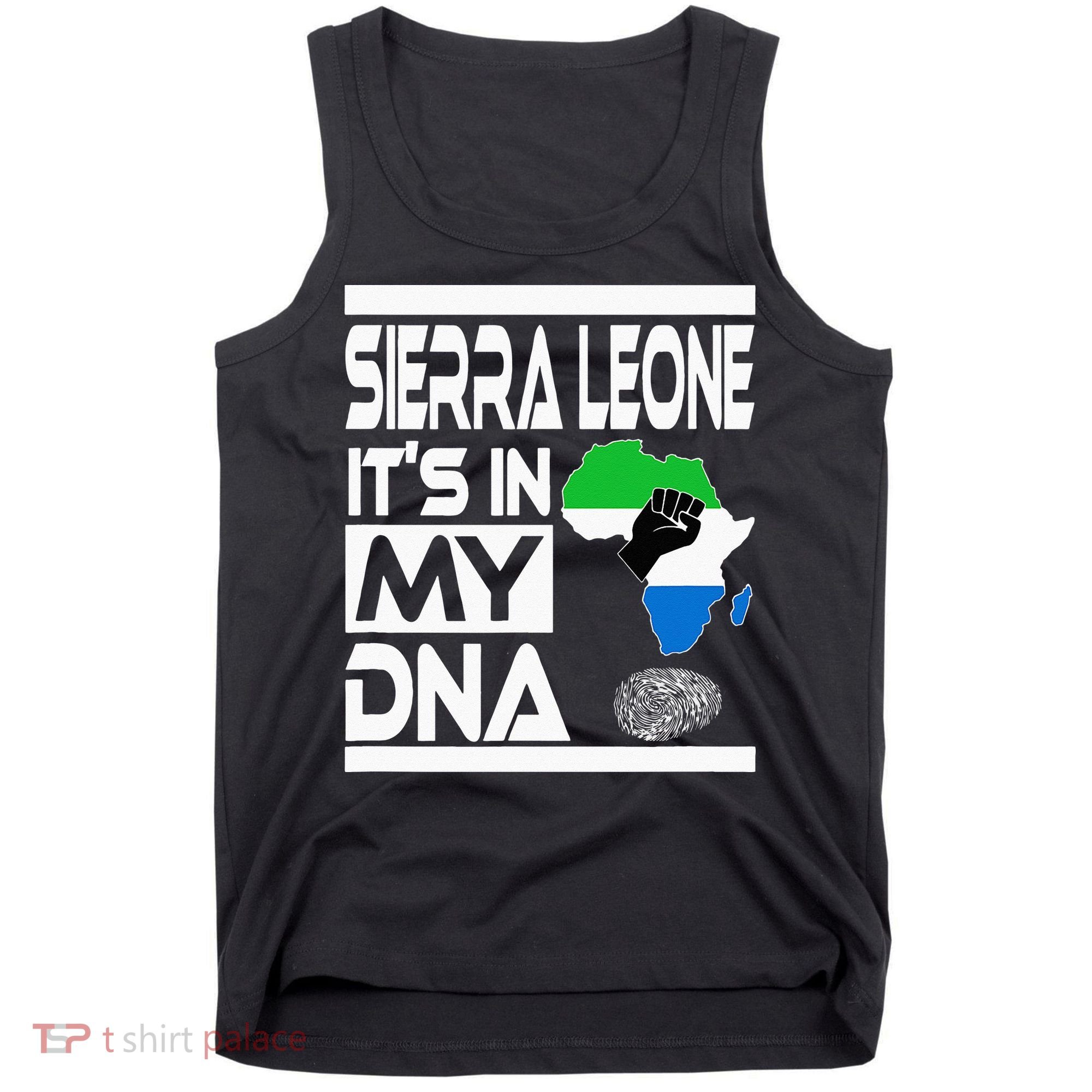 Sierra Leone Its In My DNA With Flag Africa Map Raised Fist Tank Top