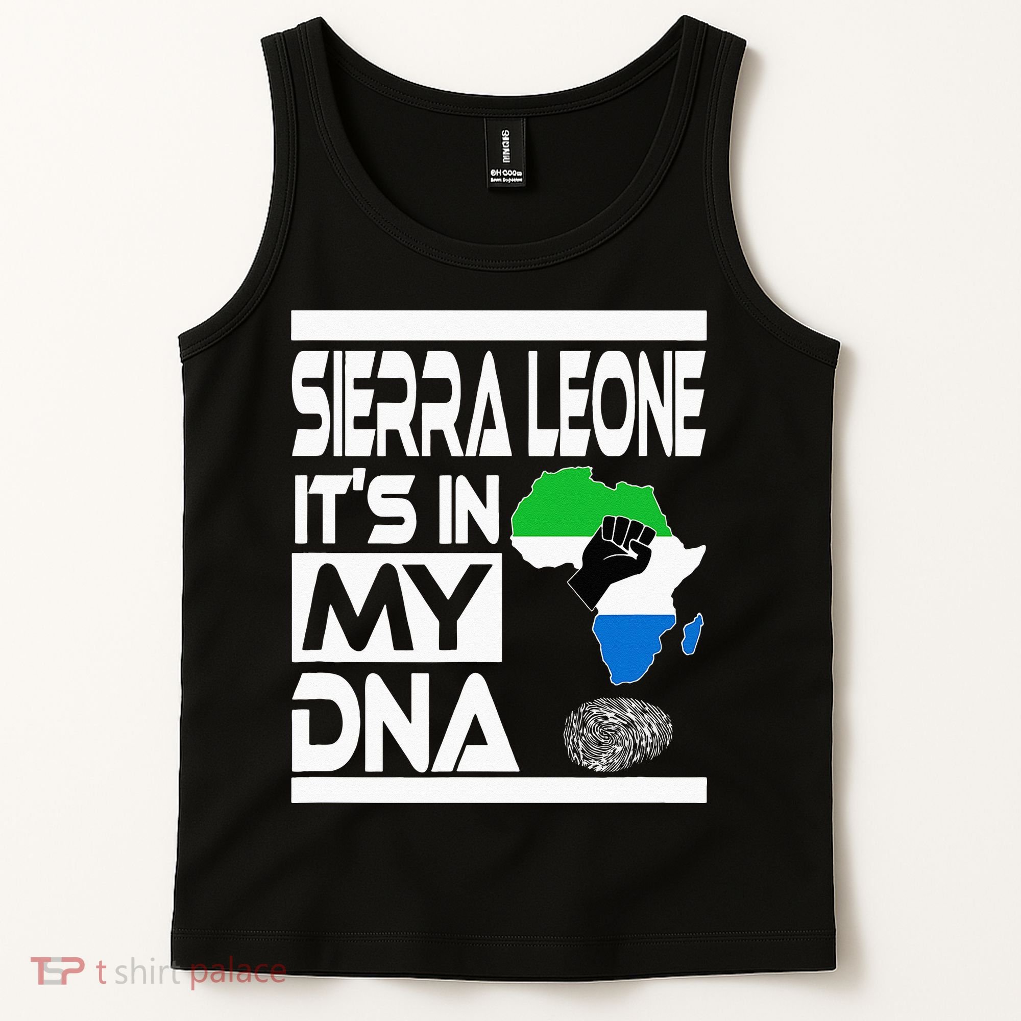 Sierra Leone Its In My DNA With Flag Africa Map Raised Fist Tank Top