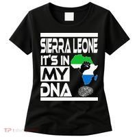Sierra Leone Its In My DNA With Flag Africa Map Raised Fist Women's T-Shirt thumb 0