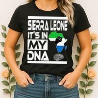Sierra Leone Its In My DNA With Flag Africa Map Raised Fist Women's T-Shirt thumb 2