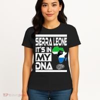 Sierra Leone Its In My DNA With Flag Africa Map Raised Fist Women's T-Shirt thumb 4