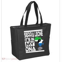 Sierra Leone Its In My DNA With Flag Africa Map Raised Fist Tote Bag thumb 2