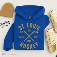 St Louis Ice Hockey Gift Crossed Sticks Gift Hoodie thumb 4
