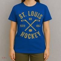 St Louis Ice Hockey Gift Crossed Sticks Gift T-Shirt thumb 4