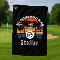 Stellar Lumens Is My Retirement Plan, Blockchain, XLM Crypto Golf Towel thumb 1
