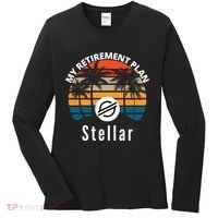 Stellar Lumens Is My Retirement Plan, Blockchain, XLM Crypto Women's Long Sleeve Shirt thumb 0