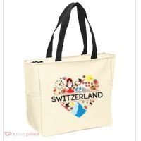 Switzerland Love Illustrated Swiss Symbol Alpine Tote Bag thumb 2