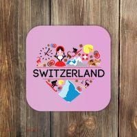 Switzerland Love Illustrated Swiss Symbol Alpine Coaster thumb 0