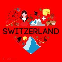 Switzerland Love Illustrated Swiss Symbol Alpine Santa Hat thumb 1