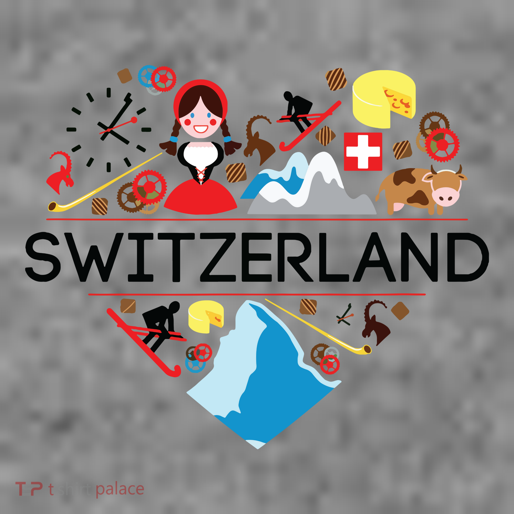 Switzerland Love Illustrated Swiss Symbol Alpine Toddler Hoodie
