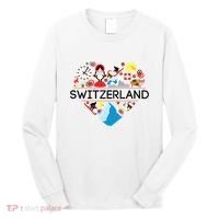 Switzerland Love Illustrated Swiss Symbol Alpine Long Sleeve Shirt thumb 0