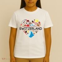Switzerland Love Illustrated Swiss Symbol Alpine T-Shirt thumb 4
