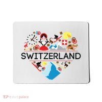 Switzerland Love Illustrated Swiss Symbol Alpine Mousepad thumb 0