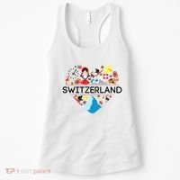Switzerland Love Illustrated Swiss Symbol Alpine Women's Tank Top thumb 0