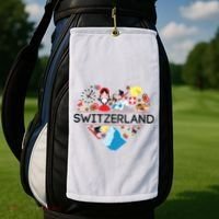 Switzerland Love Illustrated Swiss Symbol Alpine Golf Towel thumb 2