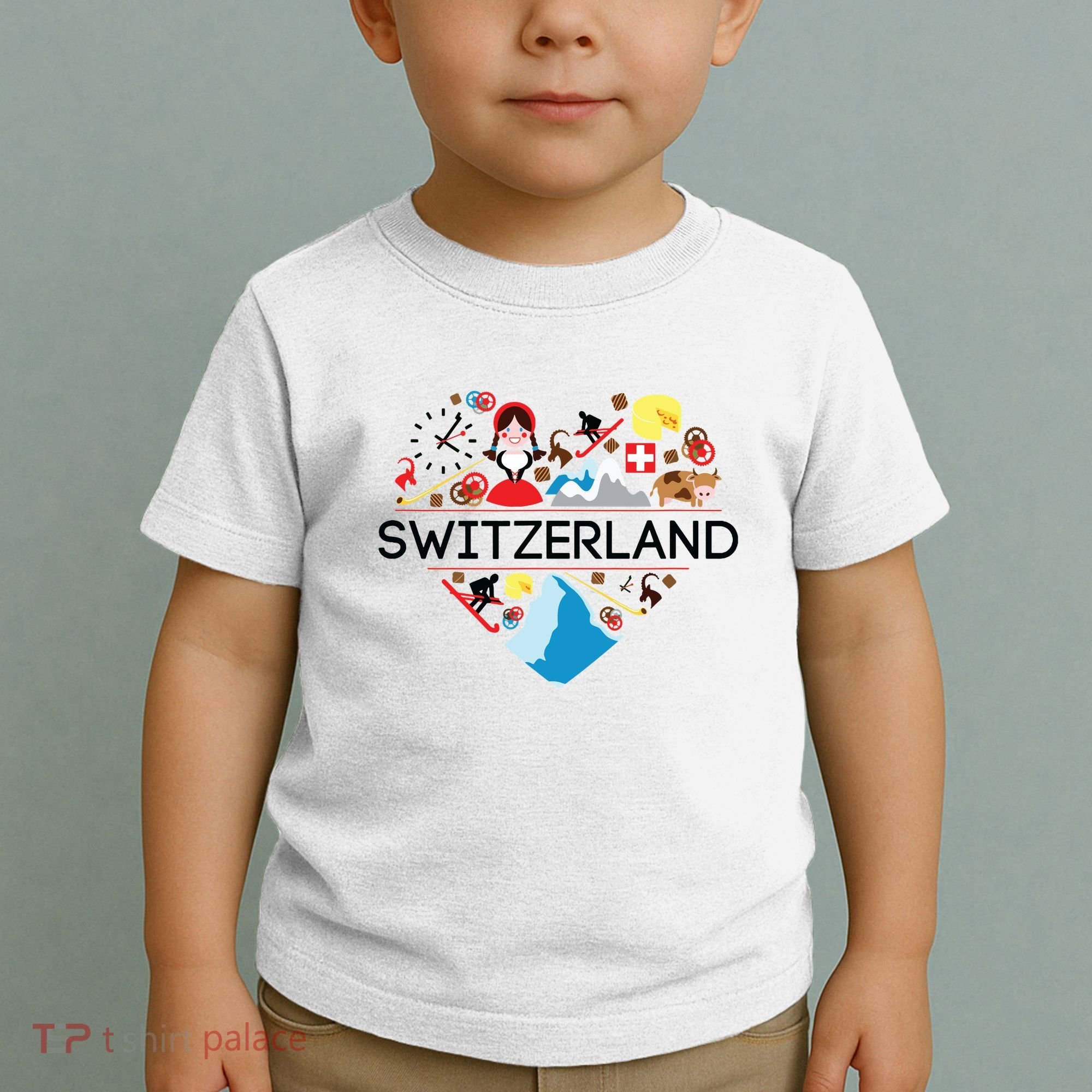 Switzerland Love Illustrated Swiss Symbol Alpine Toddler T-Shirt