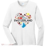 Switzerland Love Illustrated Swiss Symbol Alpine Women's Long Sleeve Shirt thumb 0