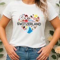 Switzerland Love Illustrated Swiss Symbol Alpine Women's T-Shirt thumb 2
