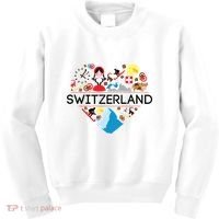 Switzerland Love Illustrated Swiss Symbol Alpine Kids Sweatshirt thumb 0