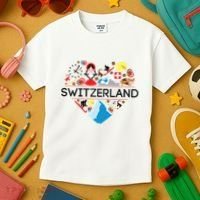 Switzerland Love Illustrated Swiss Symbol Alpine Kids T-Shirt thumb 3