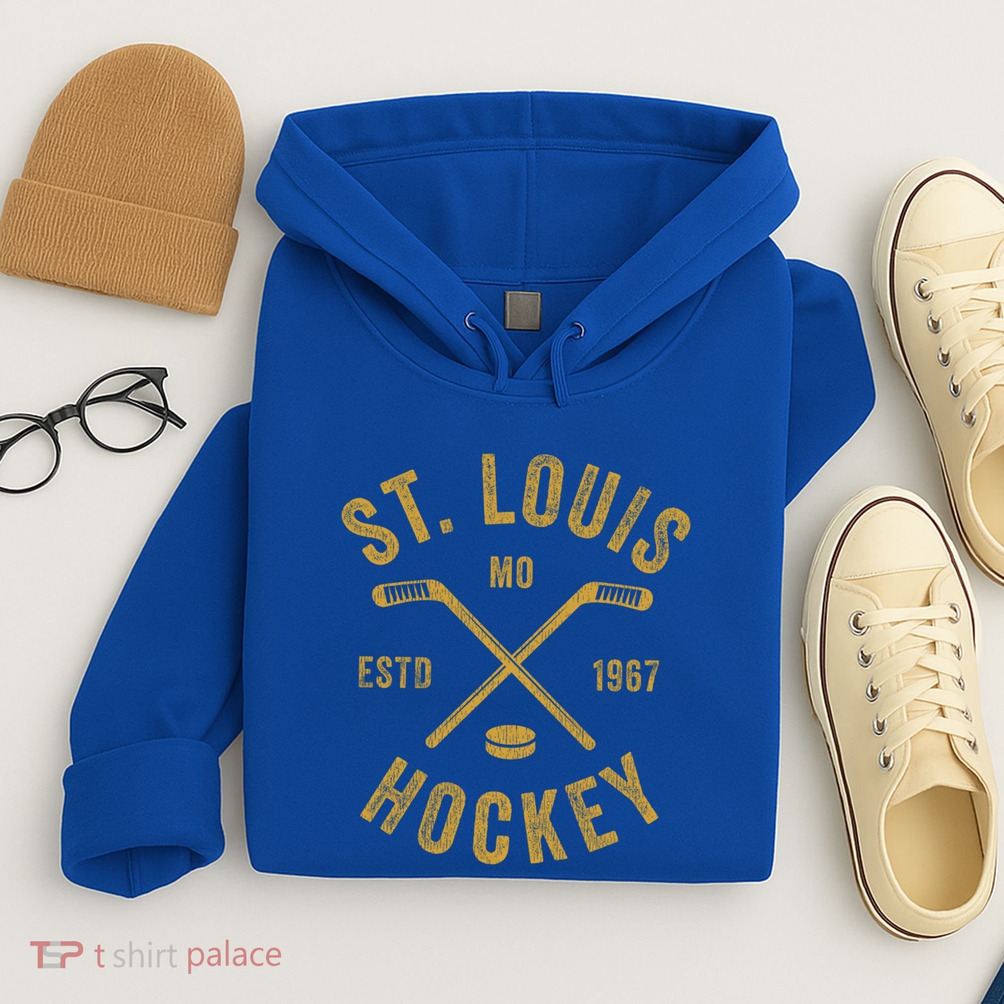 St Louis Ice Hockey Gift Crossed Sticks Gift Hoodie