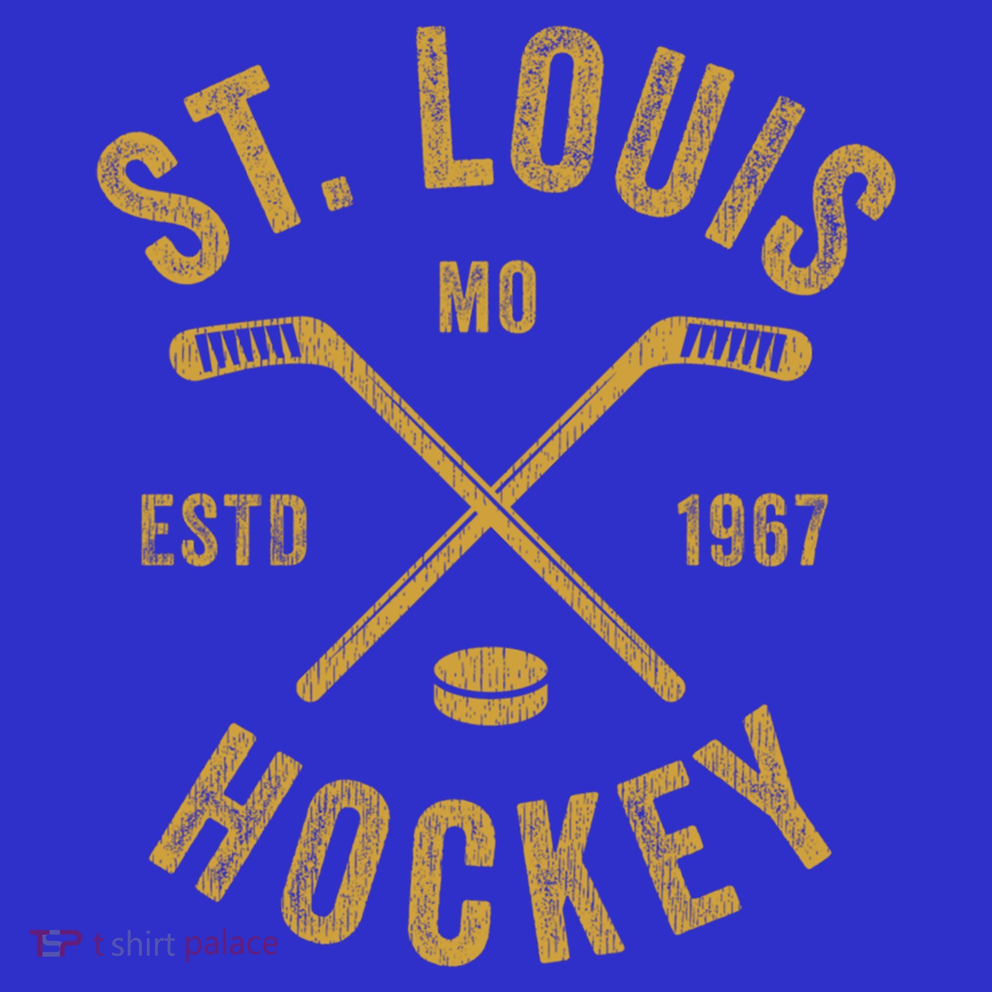St Louis Ice Hockey Gift Crossed Sticks Gift Long Sleeve Shirt