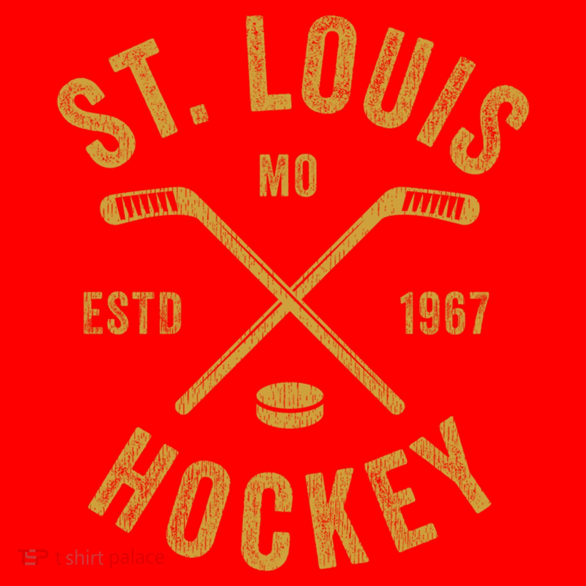 St Louis Ice Hockey Gift Crossed Sticks Gift Santa Hat