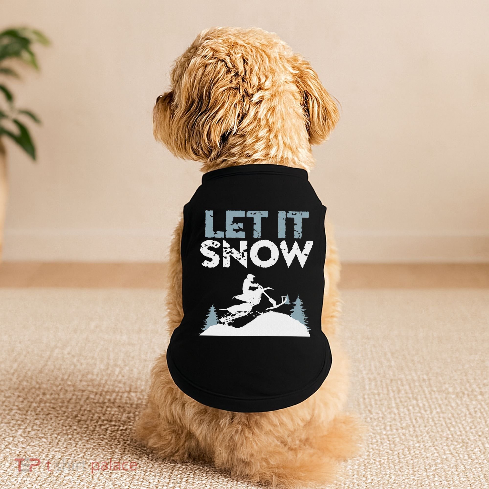 Snowbike Let It Snow Winter Mountain Adventure Doggie Tank