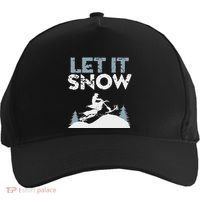 Snowbike Let It Snow Winter Mountain Adventure Five-Panel Snapback Cap thumb 0
