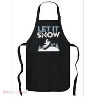 Snowbike Let It Snow Winter Mountain Adventure Apron thumb 0