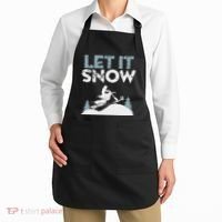 Snowbike Let It Snow Winter Mountain Adventure Apron thumb 2