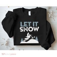 Snowbike Let It Snow Winter Mountain Adventure Sweatshirt thumb 2