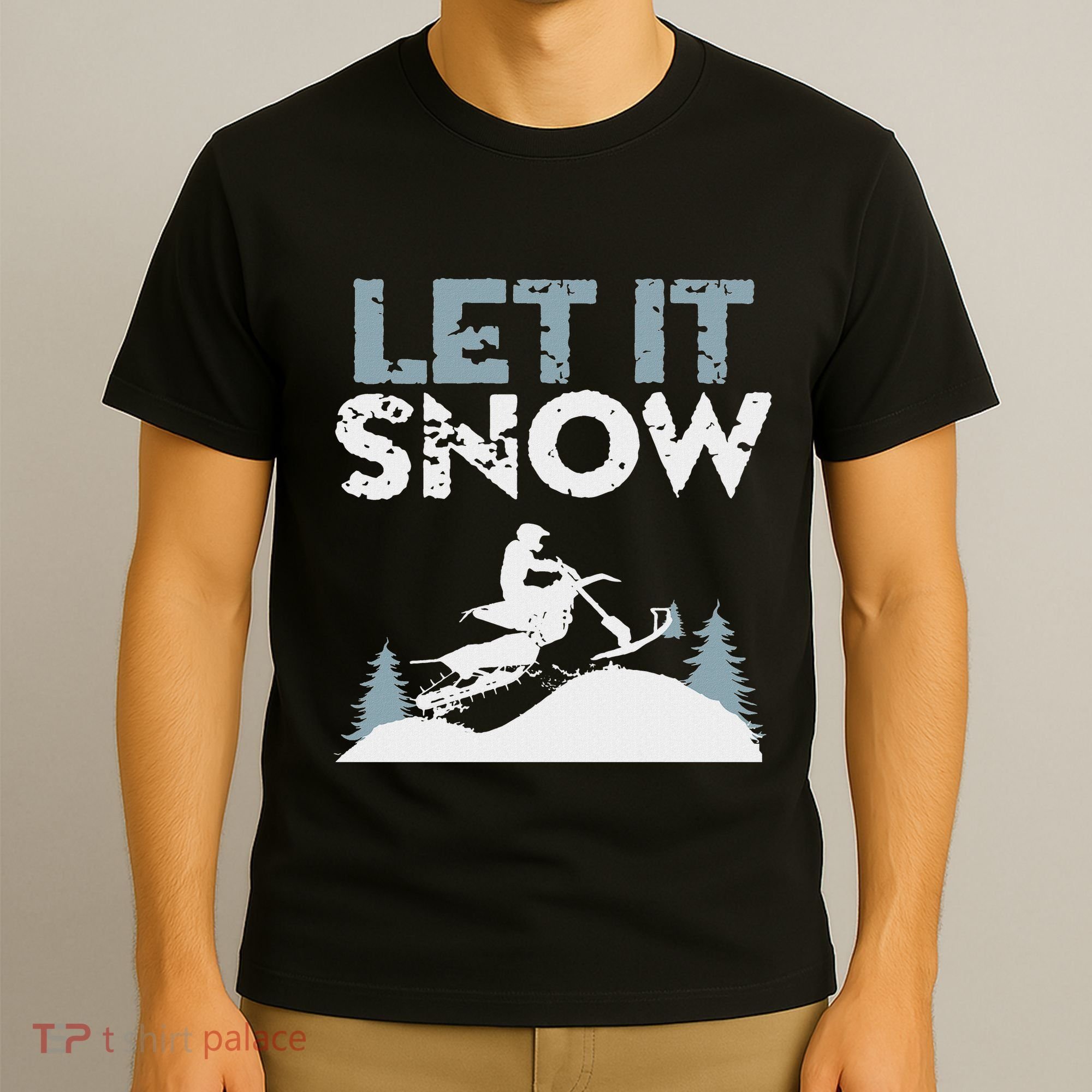 Snowbike Let It Snow Winter Mountain Adventure T-Shirt