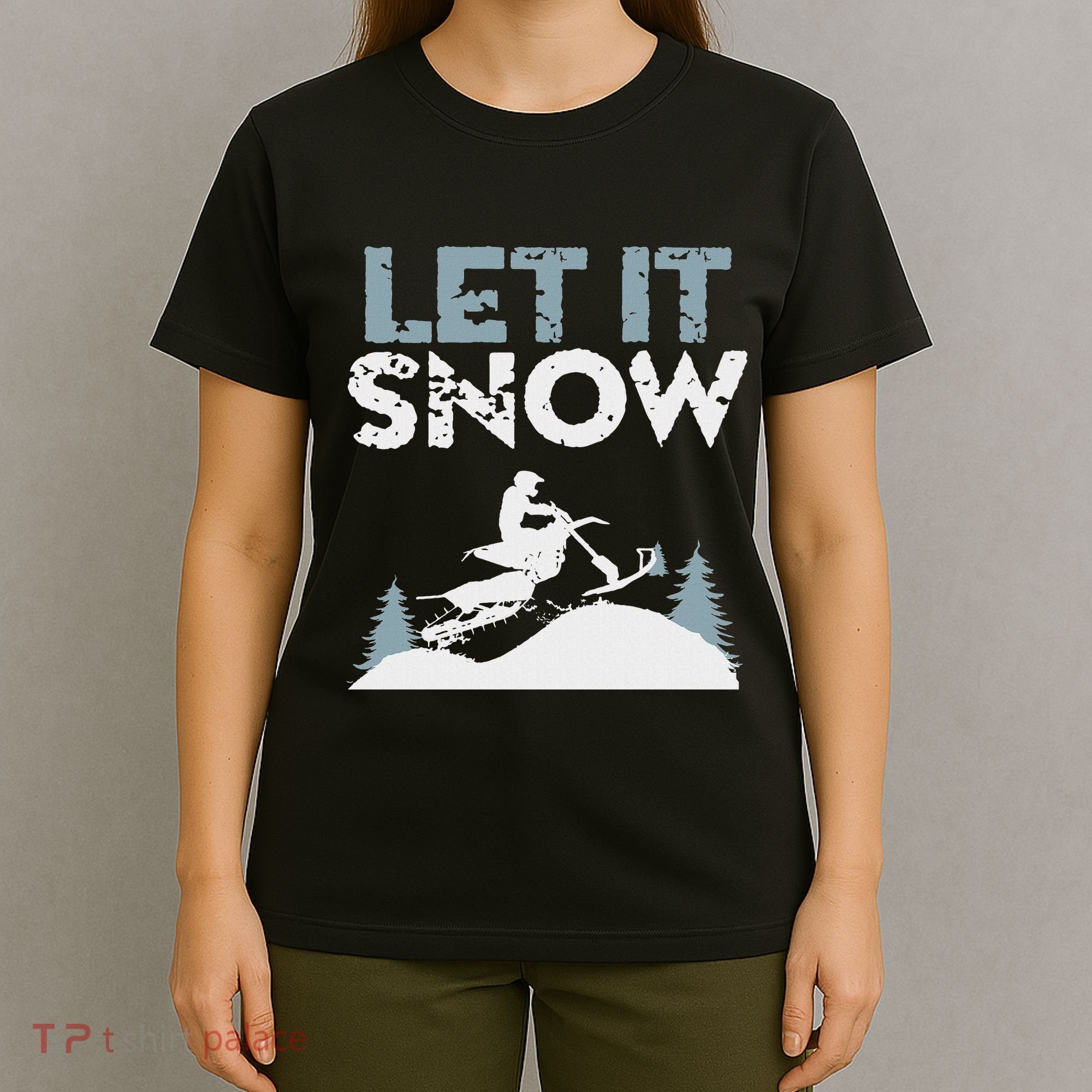 Snowbike Let It Snow Winter Mountain Adventure T-Shirt