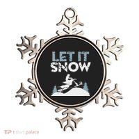Snowbike Let It Snow Winter Mountain Adventure Ornament thumb 0