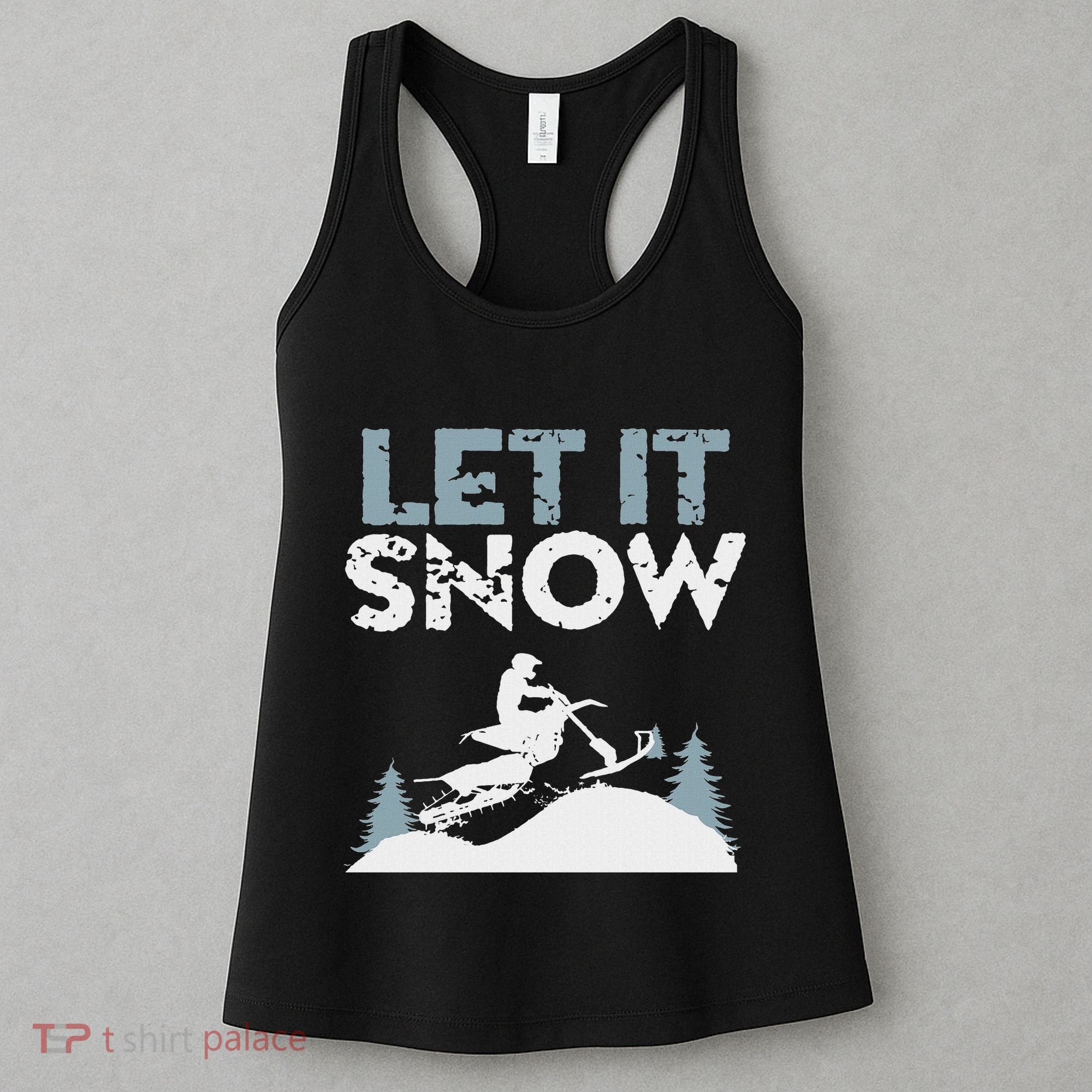 Snowbike Let It Snow Winter Mountain Adventure Women's Tank Top
