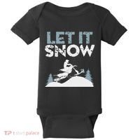 Snowbike Let It Snow Winter Mountain Adventure Baby Bodysuit thumb 0